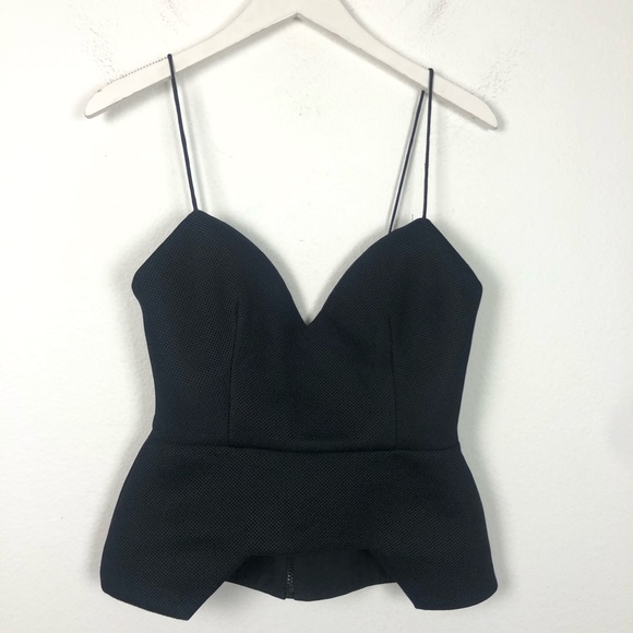 NICHOLAS Tops - Nicholas black mesh peplum cut out tank top